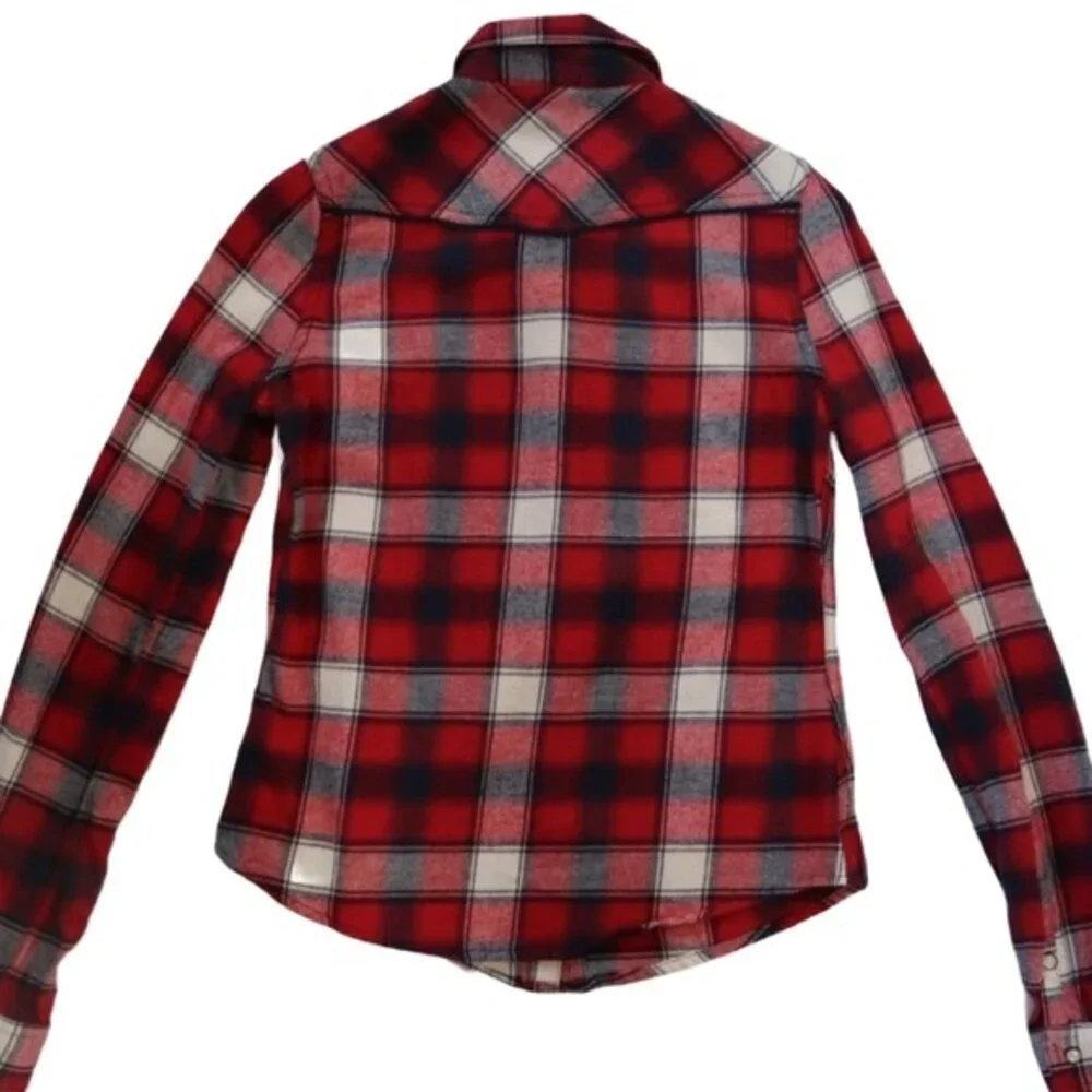 Mossimo Western Style Long Sleeve Plaid Flannel Button Down Shirt Size XS - Picture 2 of 13